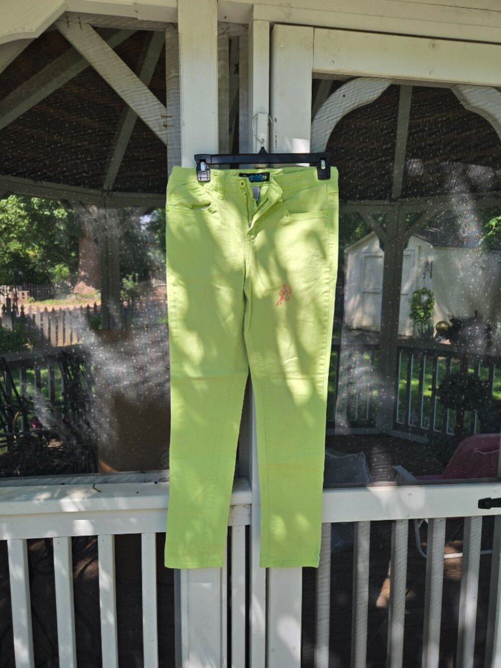 Vibrant/Pale lime green cotton skinny jeans
